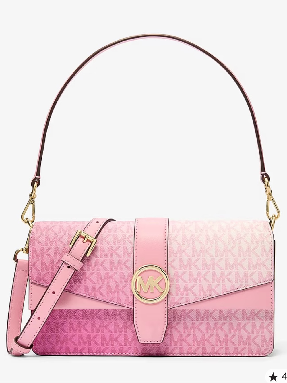 MICHAEL KORS Greenwich Md Ombré Signatur Logo Convertible Shoulder
Carnation
NWT - Picture 16 of 16